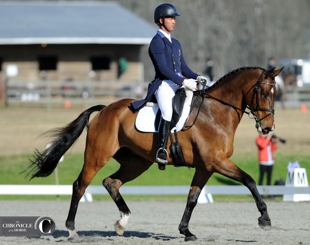 Loughan Glen and Clark Montgomery earned their lowest three-star dressage score ever. Photo by Lindsay Berreth.