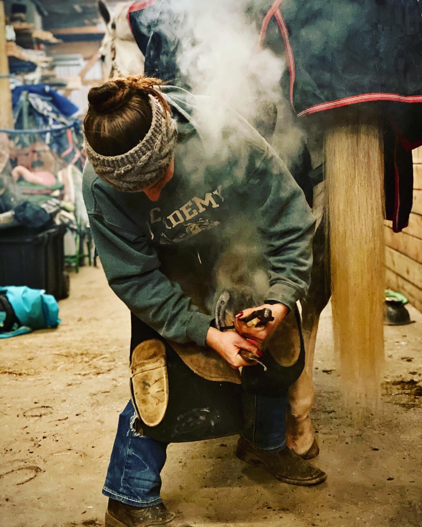 Sarah Coltrin has been a practicing farrier since her early 20s. Brooke Treichler Photo